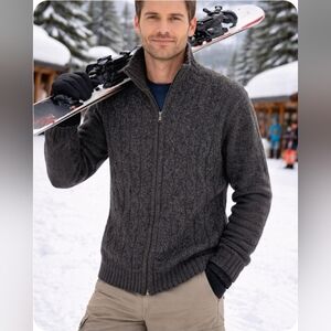 Bke Men's Athletic Fit Zip Up Sweater - Medium